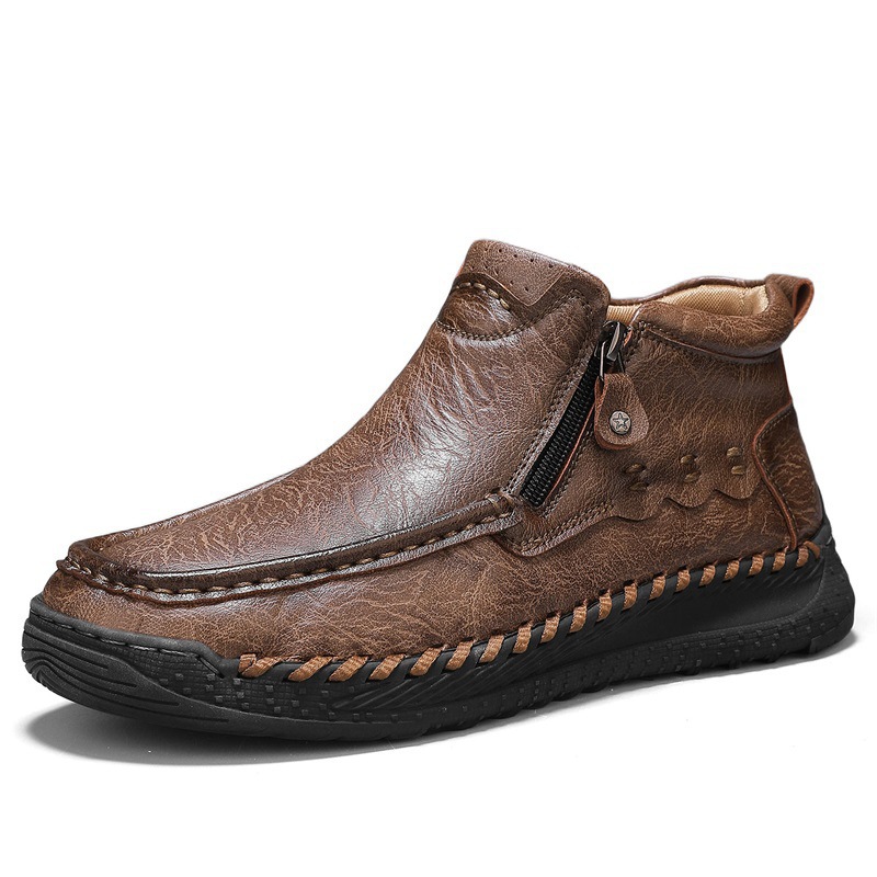 Men's Large-size Casual Hand-sewn Retro Work Boots foto 2