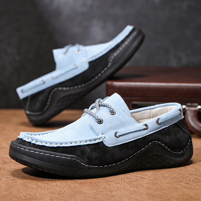 Retro Men's Large Size Shoes Color Matching foto 5