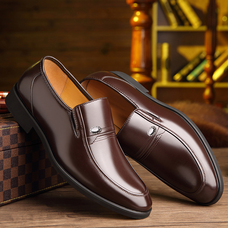 Men's Leather Shoes Business Formal Wear Soft Bottom Non-slip foto 2
