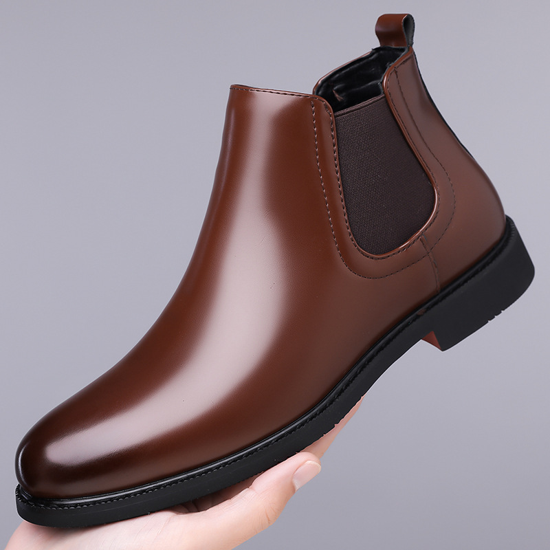 Autumn And Winter Fleece-lined Martin Boots Men's Shoes Cross-border Amazon Wear-resistant Worker Boot Rubber Outdoor Mountaineering Plus Size 38-4 foto 4