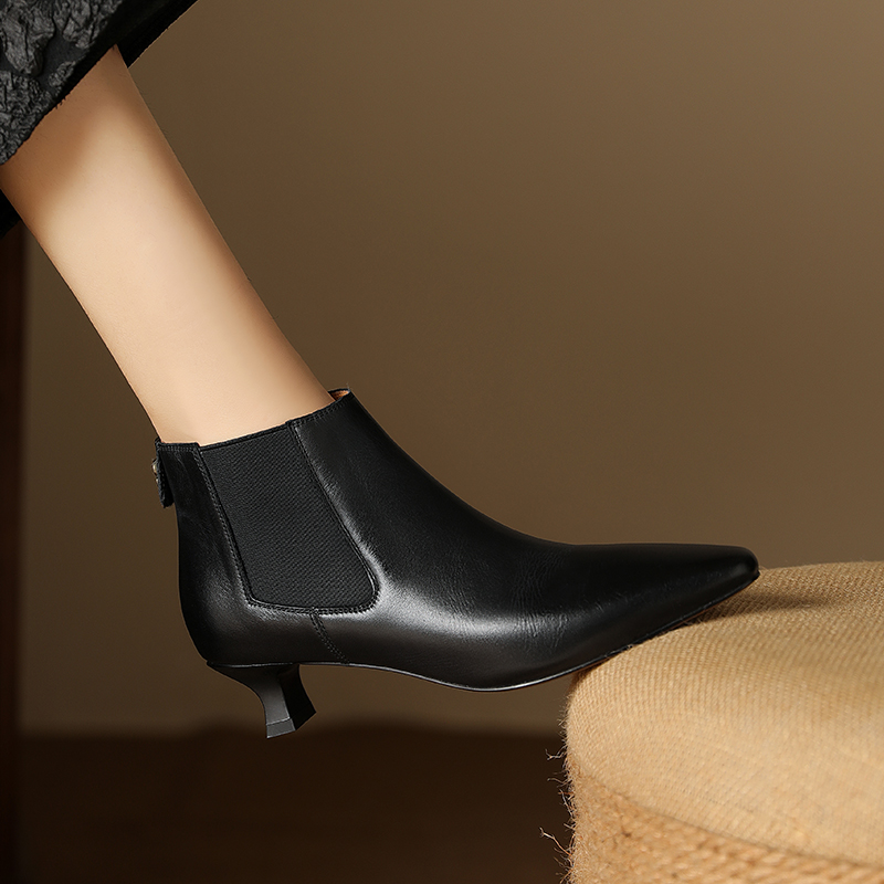 Pointed Toe Kitten Heels Female Commute Style Low Heel Boots foto 3
