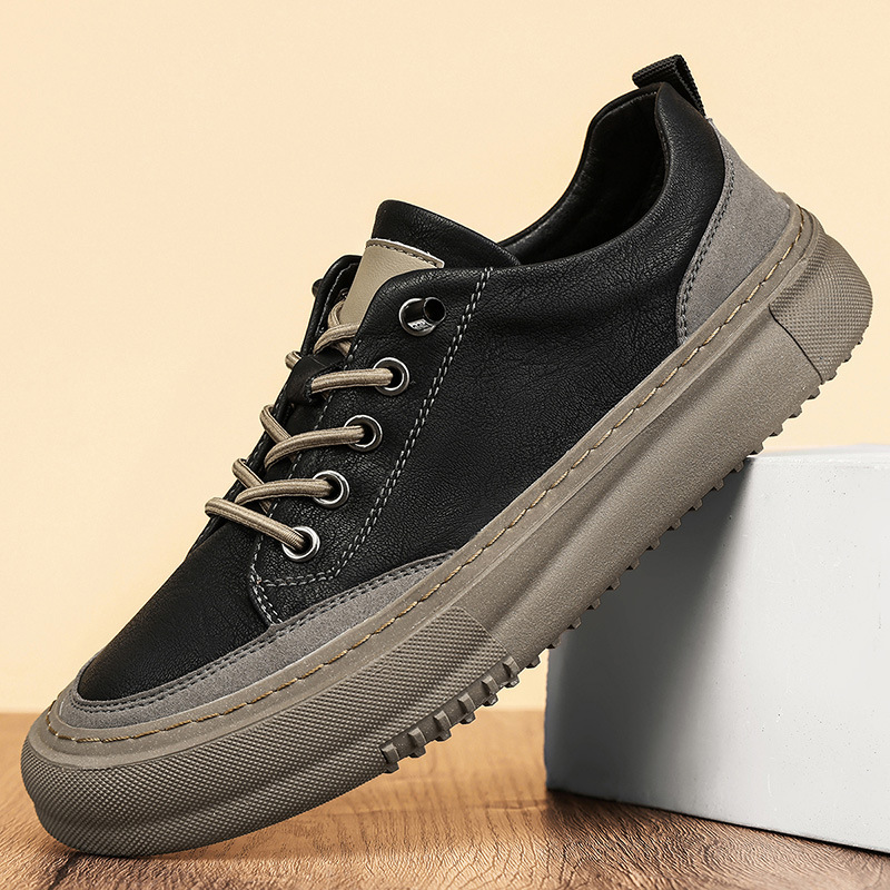 British Round Toe Men's Leather Shoes Men foto 4