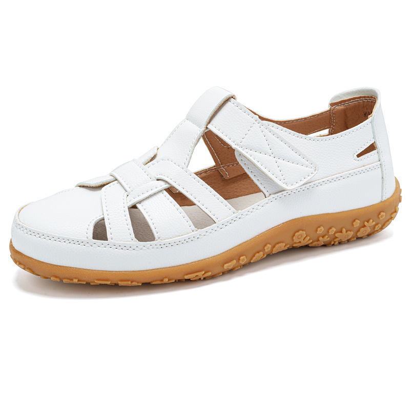 Handmade Retro Sandals Soft Bottom Mom Shoes Velcro foto 4