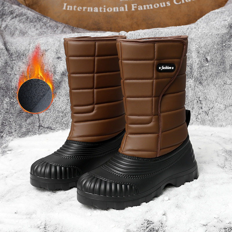 Snow Boots Outdoor Long Tube Fleece Lined Padded Warm Keeping foto 3