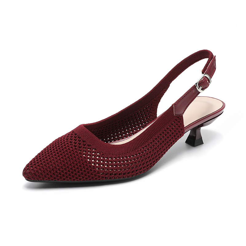 Flyknit Hollow Temperament Pointed Toe Toe High Heels Cooldown foto 3