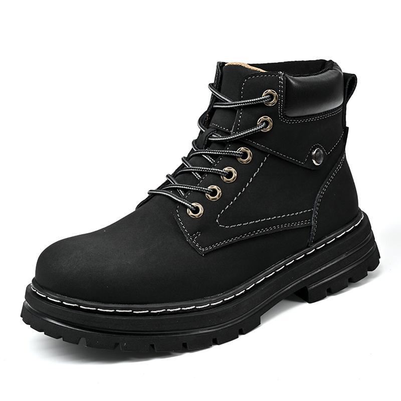 Men's Simple Casual Plus Size Leather Martin Boots foto 4