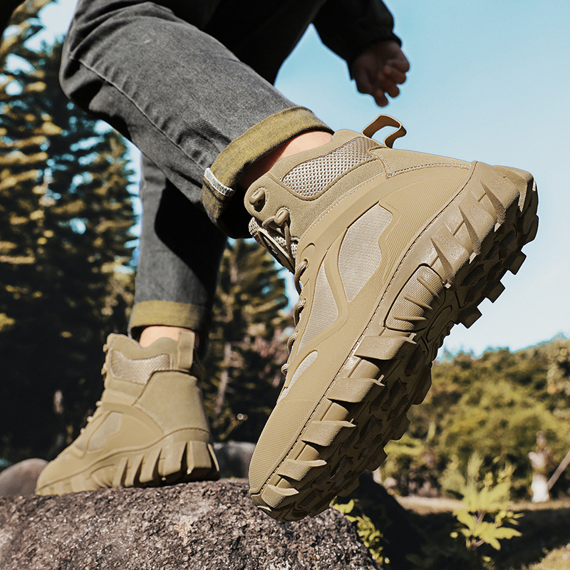 Outdoor High-top Men's Work Shoes Thick Bottom Non-slip foto 3