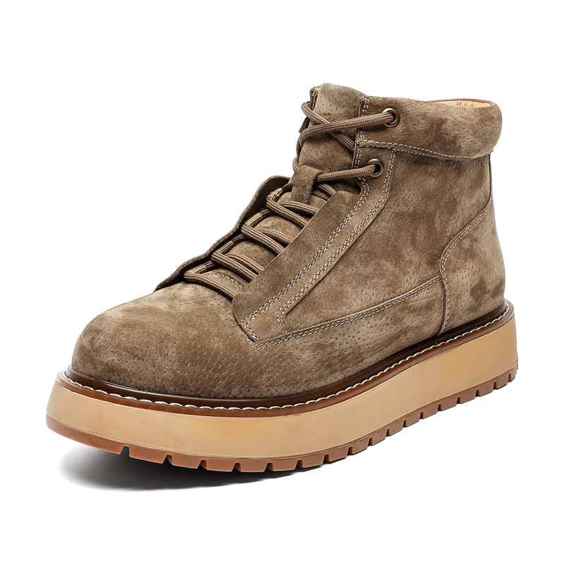 Genuine Leather Casual Platform Worker Boot British Retro Ankle Boots foto 2