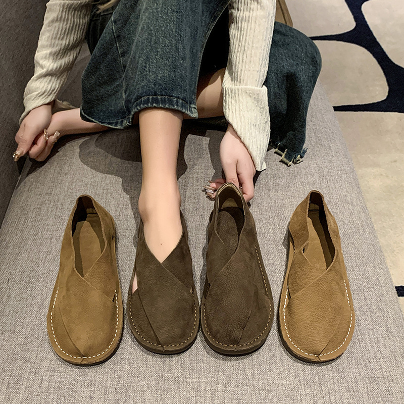 Womens Round-toe Slip-on Roman Fisherman Sandals foto 2
