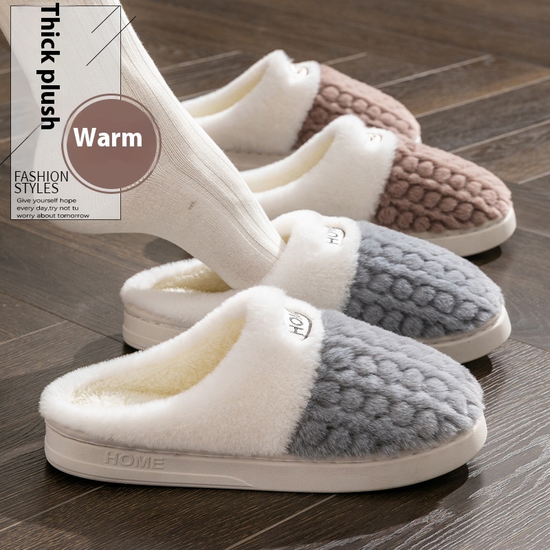 Women's Non-slip Thick Bottom Color Matching Cotton Slippers foto 2