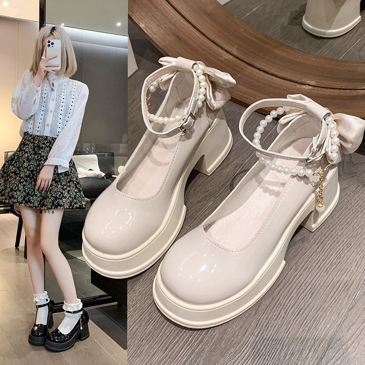 New-style French-style Elegant Leather Shoes foto 2