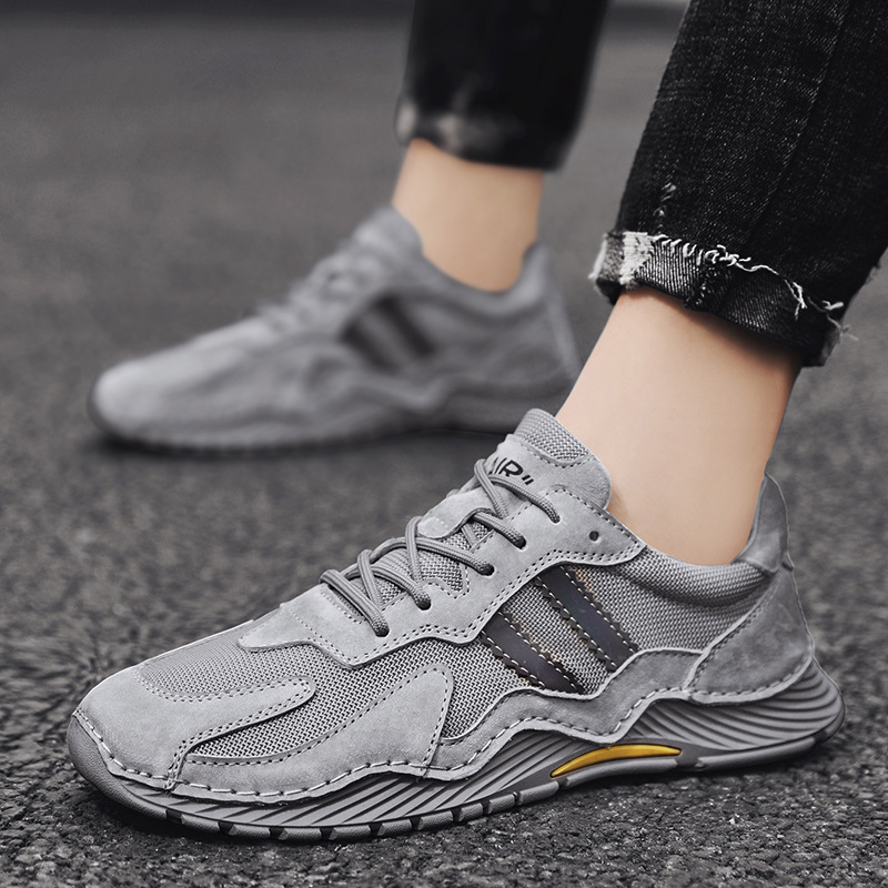 New Men's Low-top Lace-up Hiking Boots Fashion Platform Shoes foto 3
