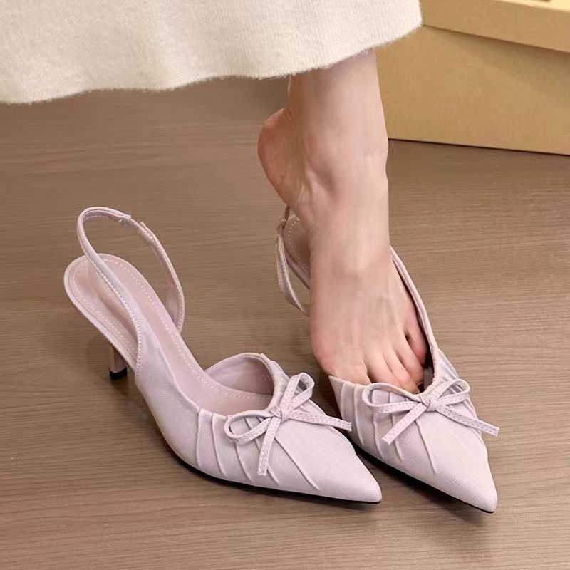 Female Solid Color Casual Bow-tie Toe-closed Sandals foto 3
