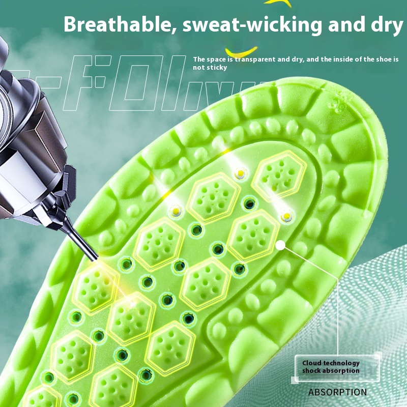 Pu Air Cushion Shock Absorption Thickened Massage Breathable Sweat Absorbing Argy Wormwood Insole foto 4