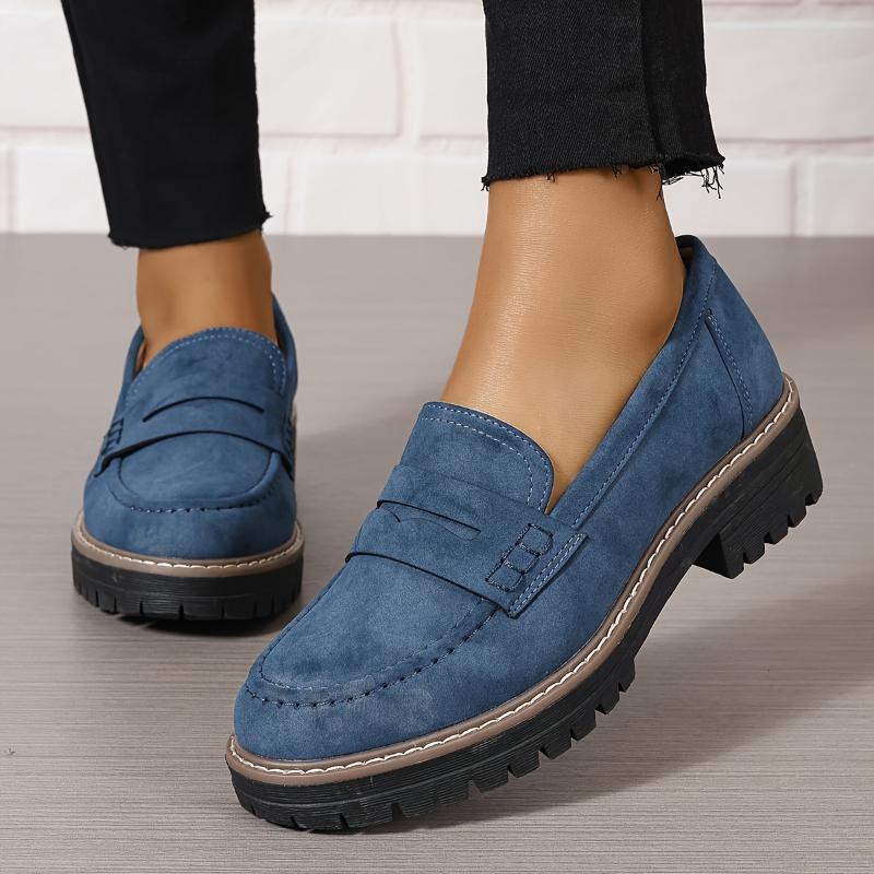 Women's Solid Color Fashionable Thick-soled Loafers foto 3