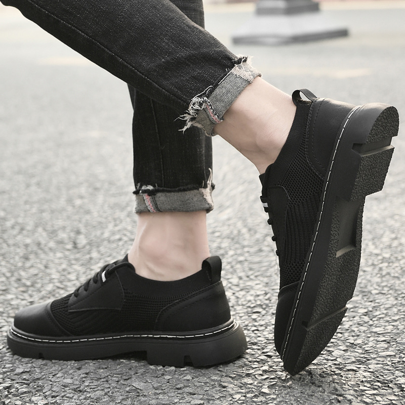 Casual Flying Woven Leather Shoes foto 2