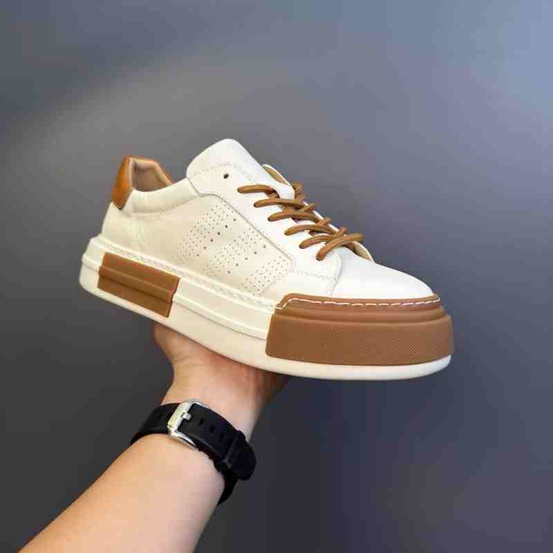 Genuine Leather Breathable Men's Shoes Casual Soft Leather Sneakers foto 3