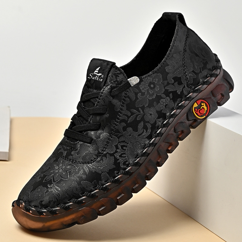 Leather Large Size Flat Bottom Casual Shoes foto 3