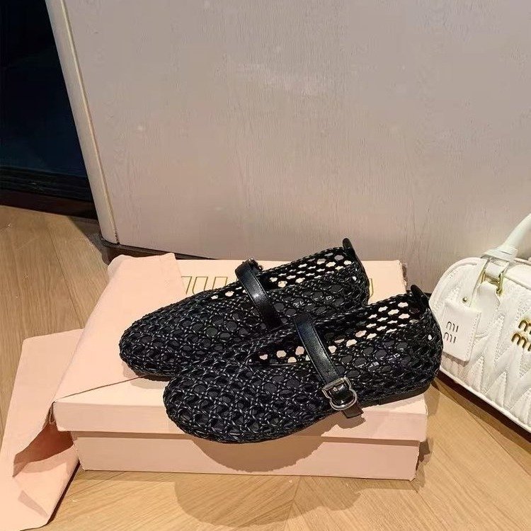 Retro Hollow-weave Comfortable Flat Shoes foto 3