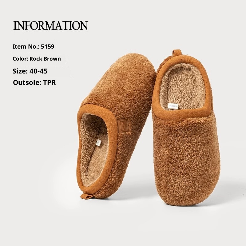 Home Indoor Non-slip Warm Velvet Cotton Slippers foto 2