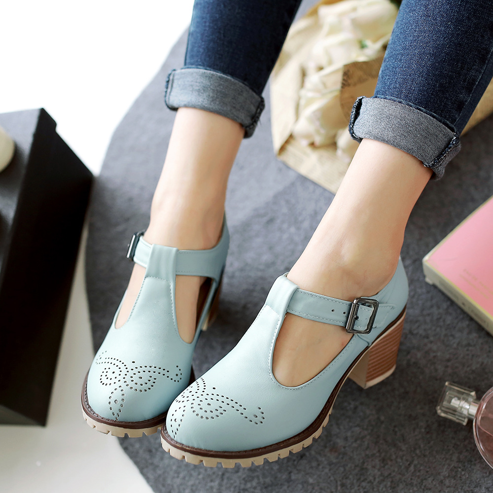 Foreign Trade Export Cross-Border Chunky-Heel British-Style Pumps foto 4
