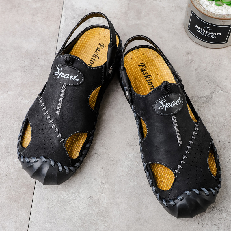 Men's Breathable Casual Hollow Leather Sandals foto 4