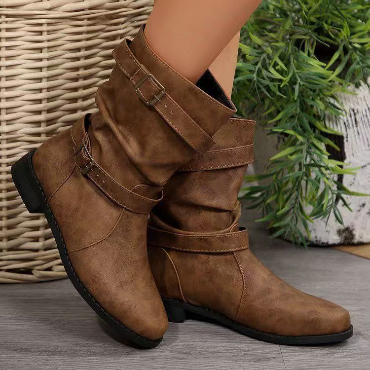 Boots Women's Round Toe Flat foto 5