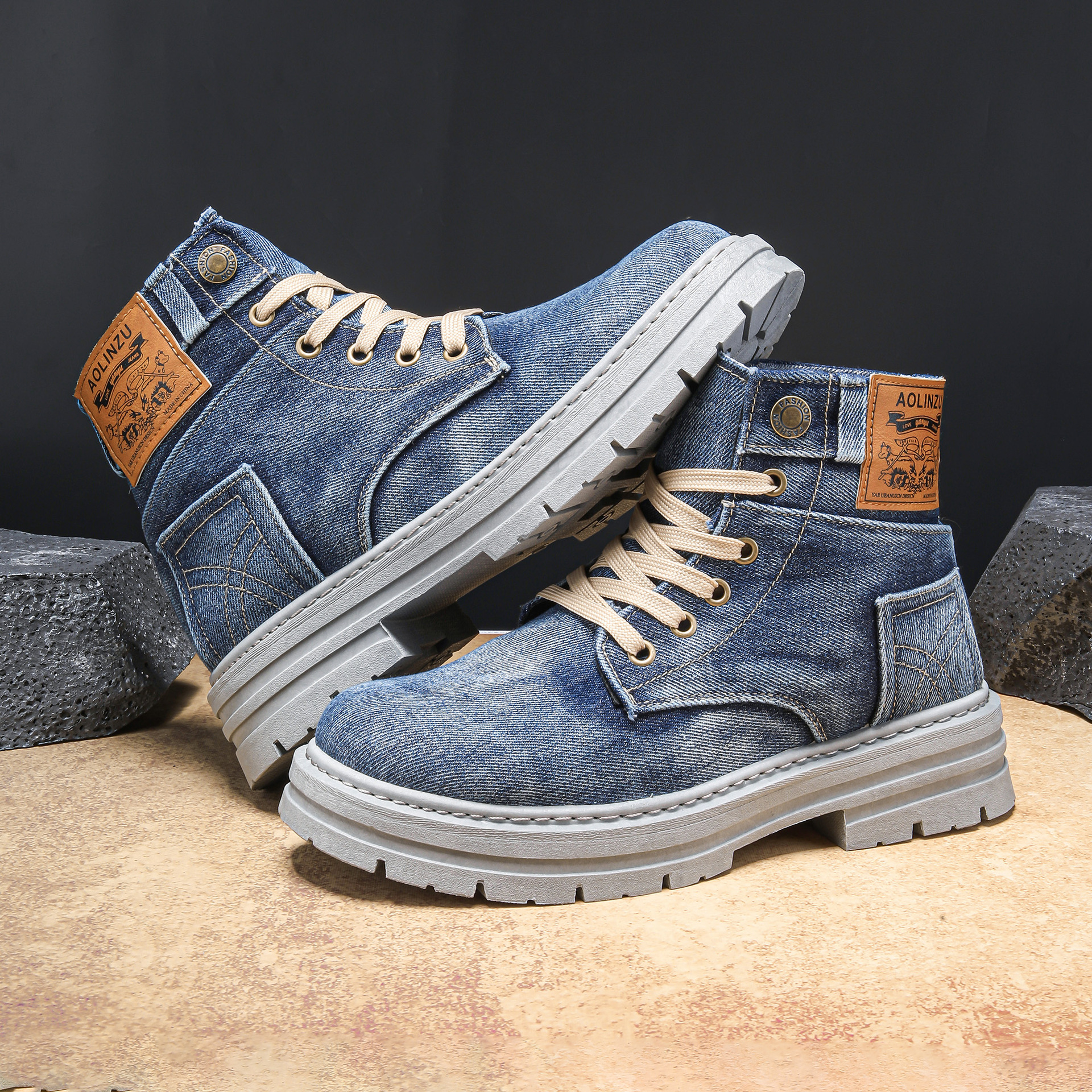 High-top Board Shoe Denim Casual foto 4