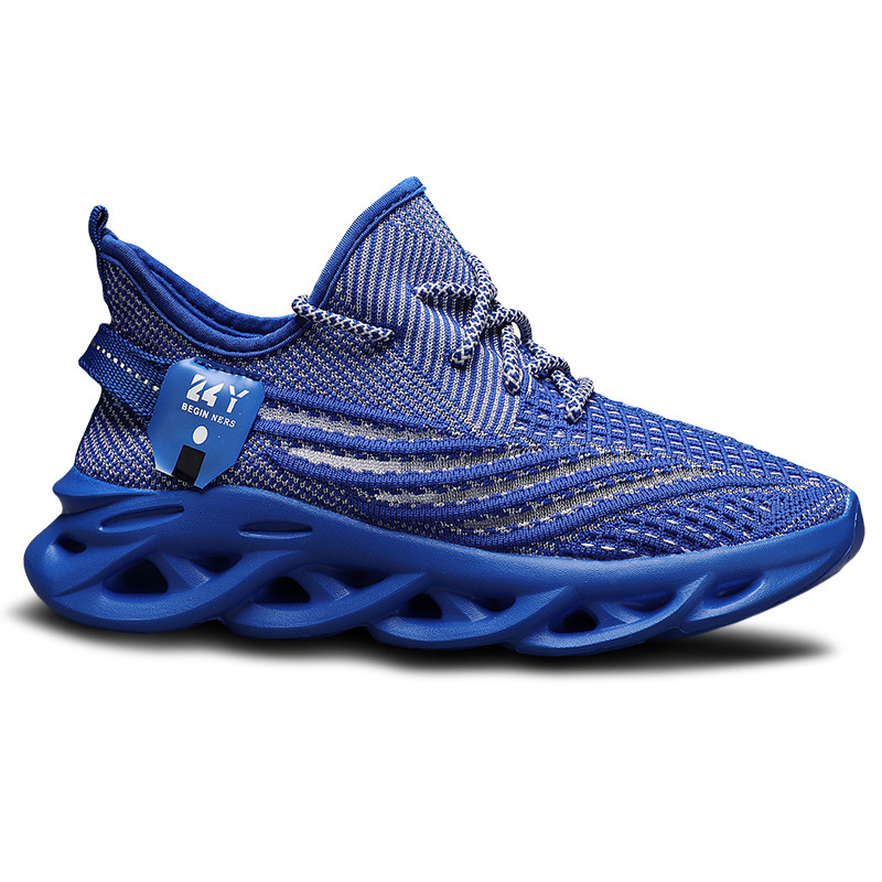 Flyknit Breathable Casual Sneaker Men's Mesh Surface Platform Running Shoes foto 3