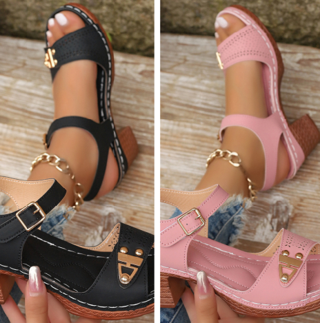 Chunky-heel Large-size High-heeled Sandals For Women Casual And Comfortable foto 5