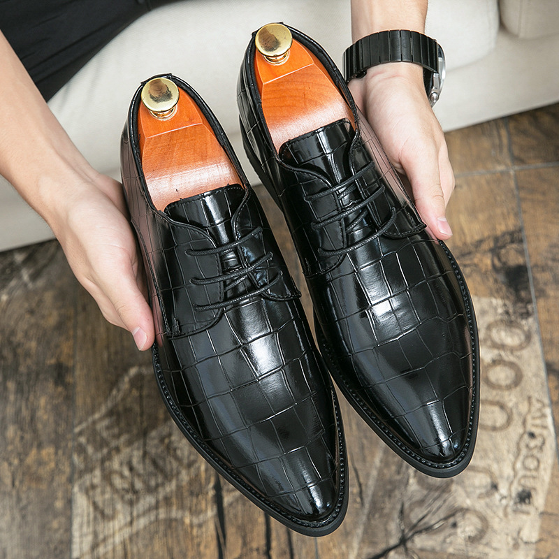 Plus Size Pointed Leather Shoes Fashion Men foto 5