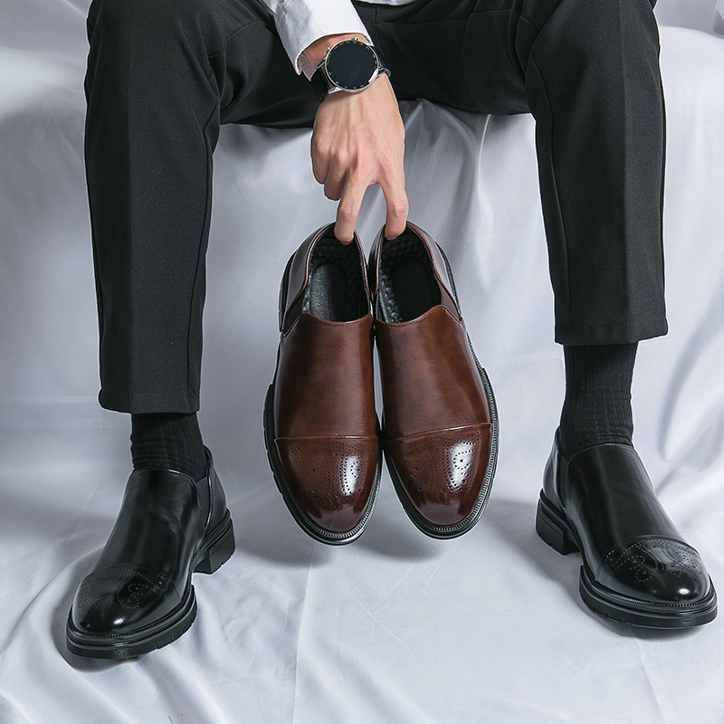 Men's Height Increasing Business Formal Wear Slip-on Lazy New Leather Shoes foto 4
