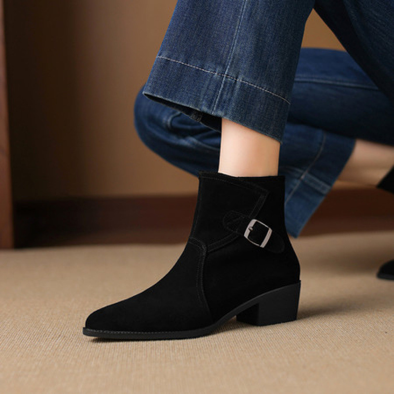 Ankle Boots With A Retro Chunky Heel And Round Toecomfortable For Your Feet All Fall And Winter foto 5