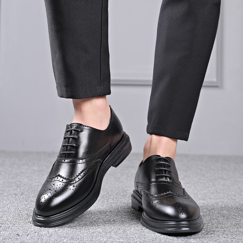 Autumn And Winter Brogue Men's Business Leather Shoes foto 2