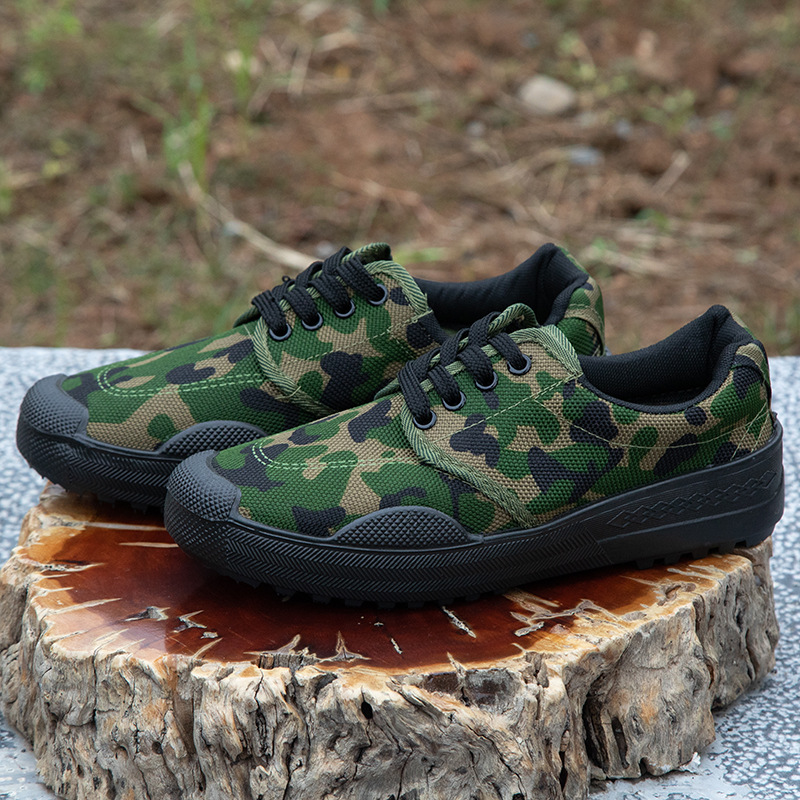 Military Training Work Shoes Outdoor Farmland Rubber Yellow Sneaker foto 4