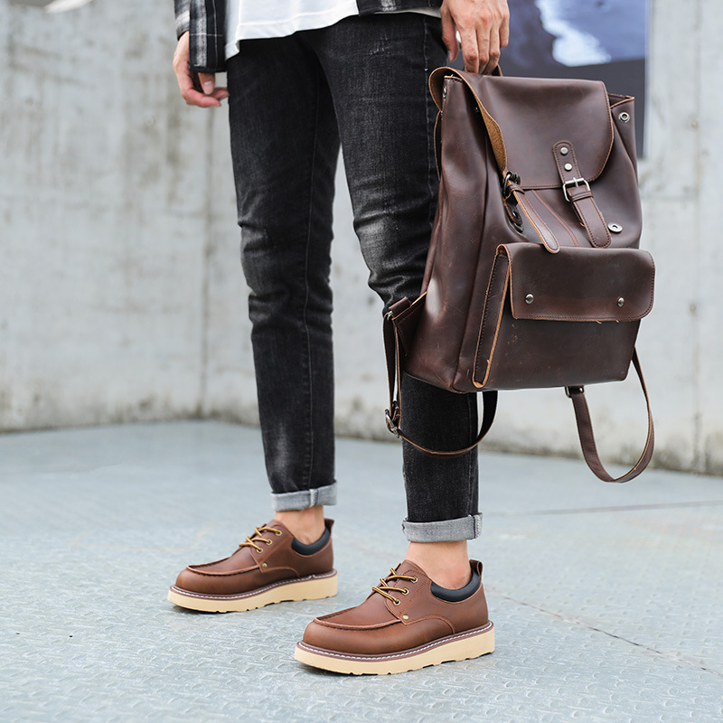 American Work Shoes Low-top Men's Martin Boots Big Head Leather Shoes Genuine Leather Shoes foto 4