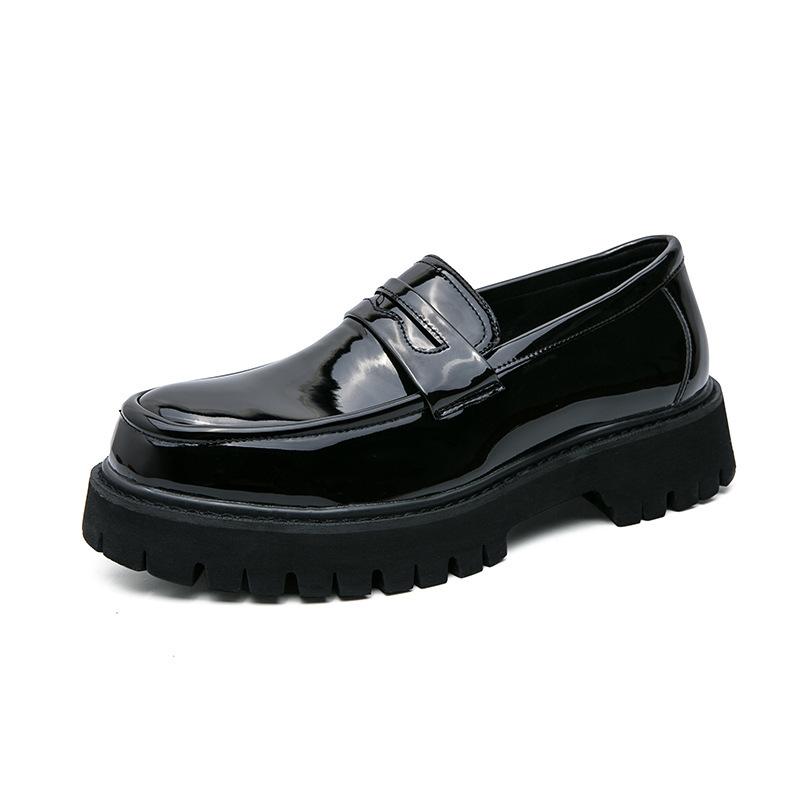 Loafers Platform Height Increasing Shoes Black Fashion Men foto 3
