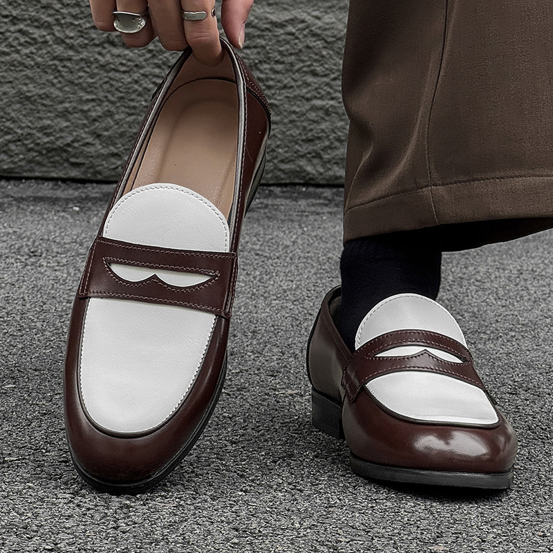 New Stylish All-match Mens Slip-on Casual Leather Shoes foto 4
