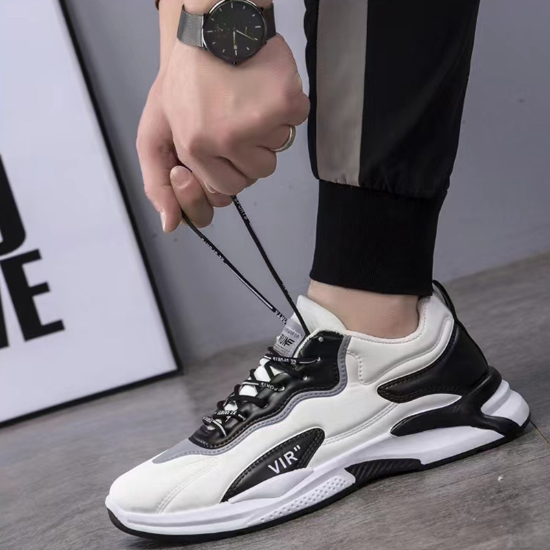 Fashion Black White Sneakers Casual Outdoor Lightweight Breathable Sports Shoes For Men foto 3
