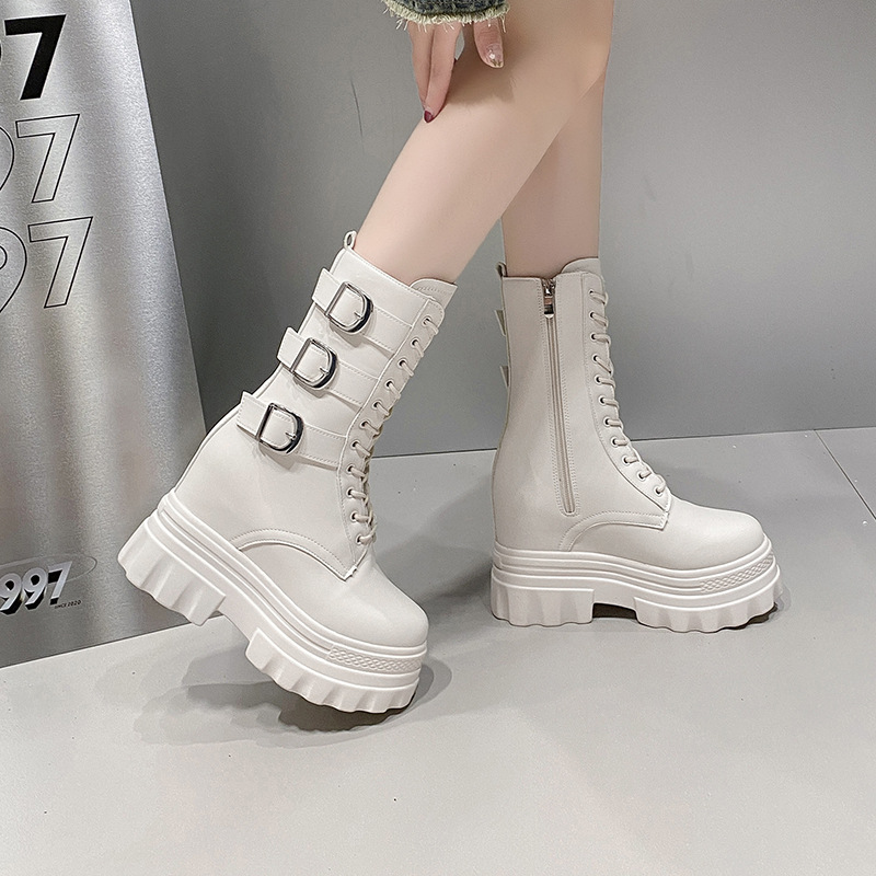 Womens Thick-soled Height-increasing Mid-calf Boots foto 2