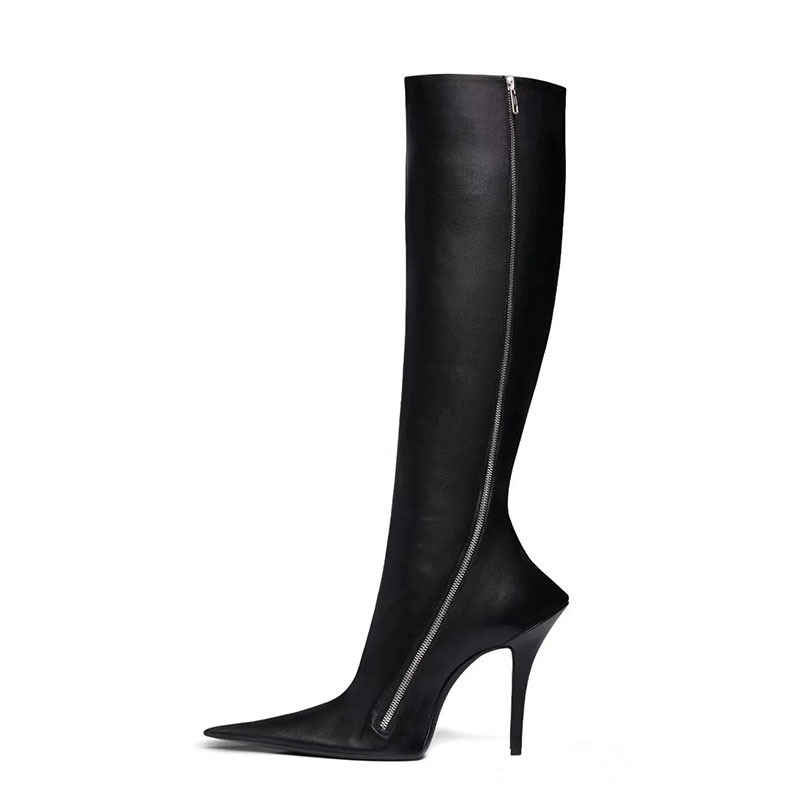 New Stiletto Heel Pointed Shaped Heel Side Zipper Knee-length Female Boots foto 4