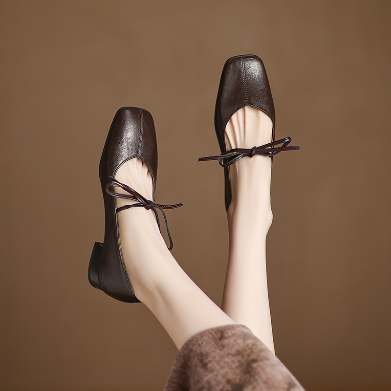 Lace-up Shallow-toe Women's Trendy Pumps