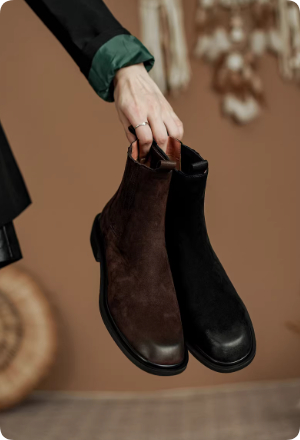 Women's Genuine Leather Retro British Style Chelsea Boots foto 5