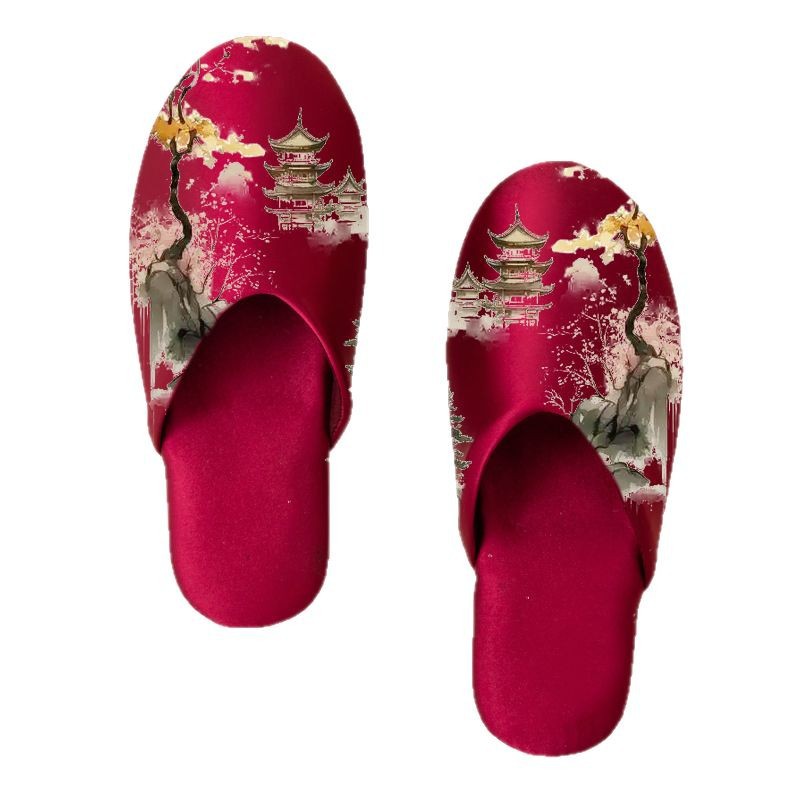 Women's Fashionable Non-slip Printed Fabric Slippers foto 5