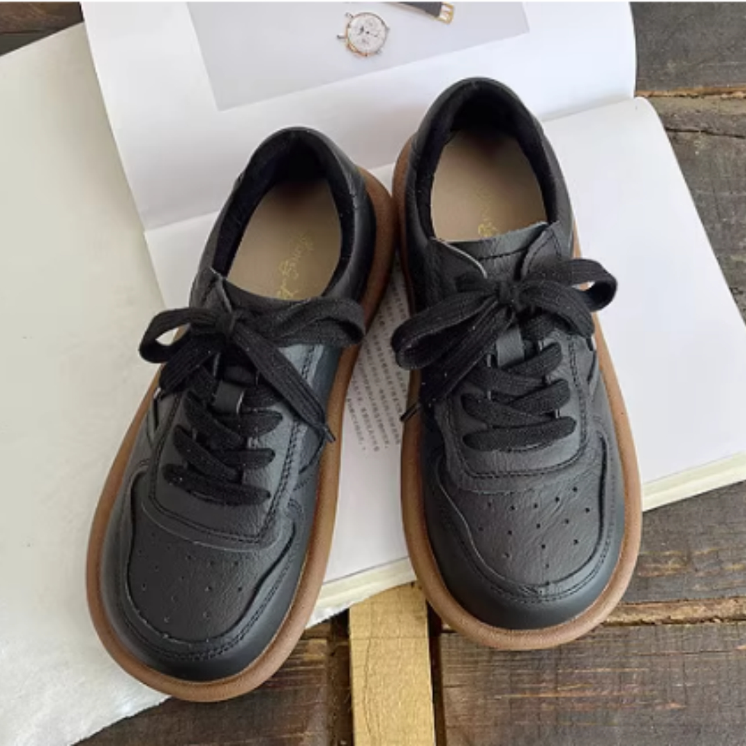Artistic Round-toe Leather Shoes Mori Girl Harajuku Soft-soled Shoes foto 3