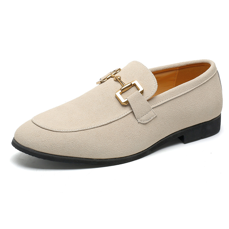 Men's Plus Size British Metal Buckle Casual Leather Shoes foto 4