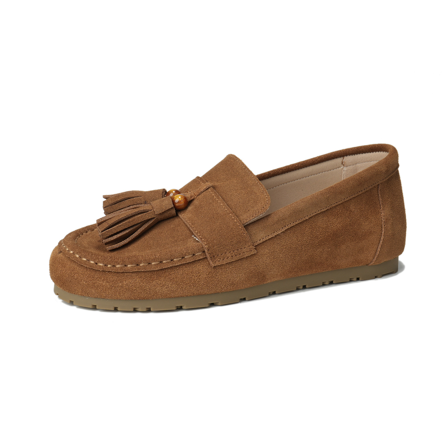 Women's Inner Height Increasing Slip-on Tassel Frosted Lefu Flat Shoes foto 5