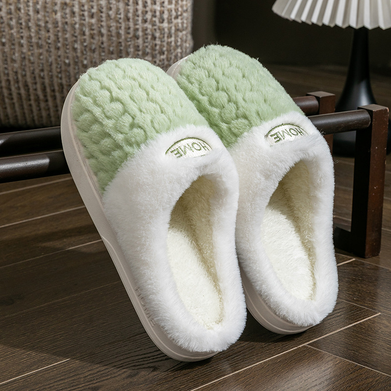 Women's Non-slip Thick Bottom Color Matching Cotton Slippers foto 5