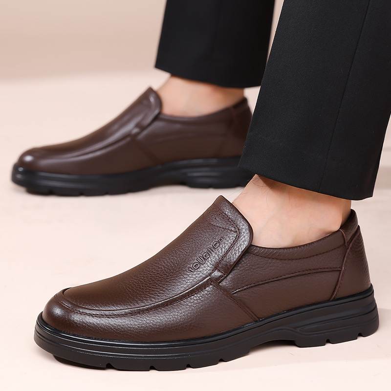 Men's Genuine Leather Lace-up Business Casual Shoes foto 3