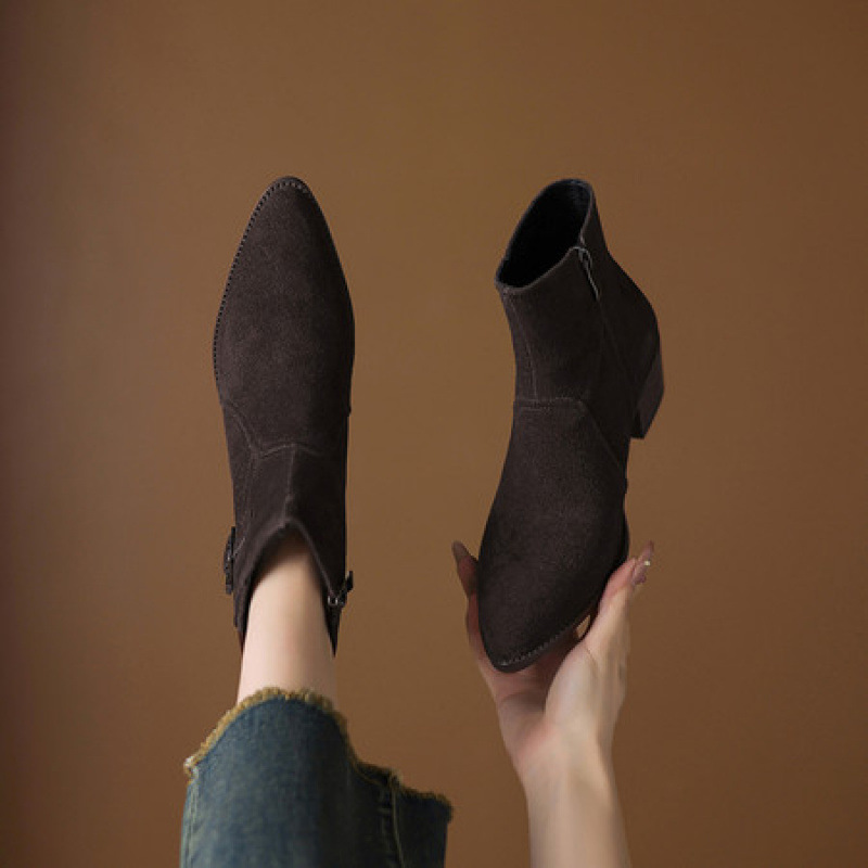 Ankle Boots With A Retro Chunky Heel And Round Toecomfortable For Your Feet All Fall And Winter foto 2